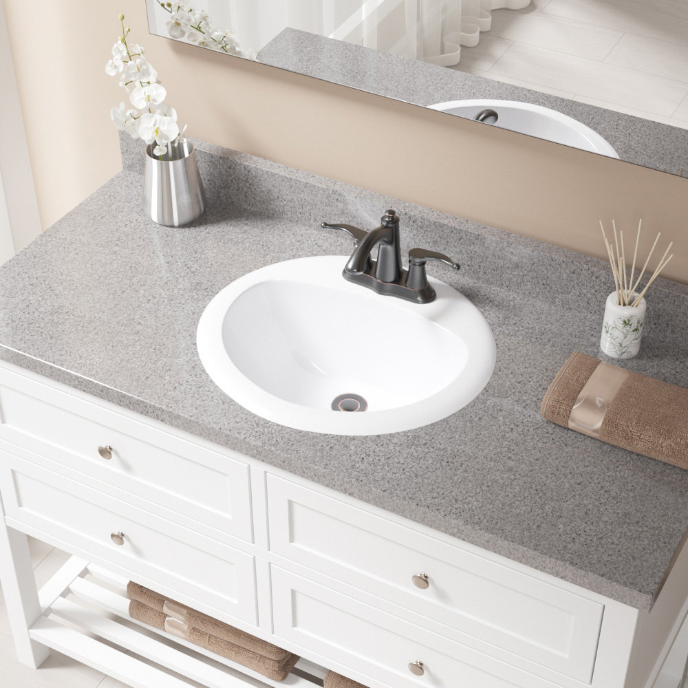 Mrdirect Vitreous China Oval Drop In Bathroom Sink With Overflow Reviews Wayfair