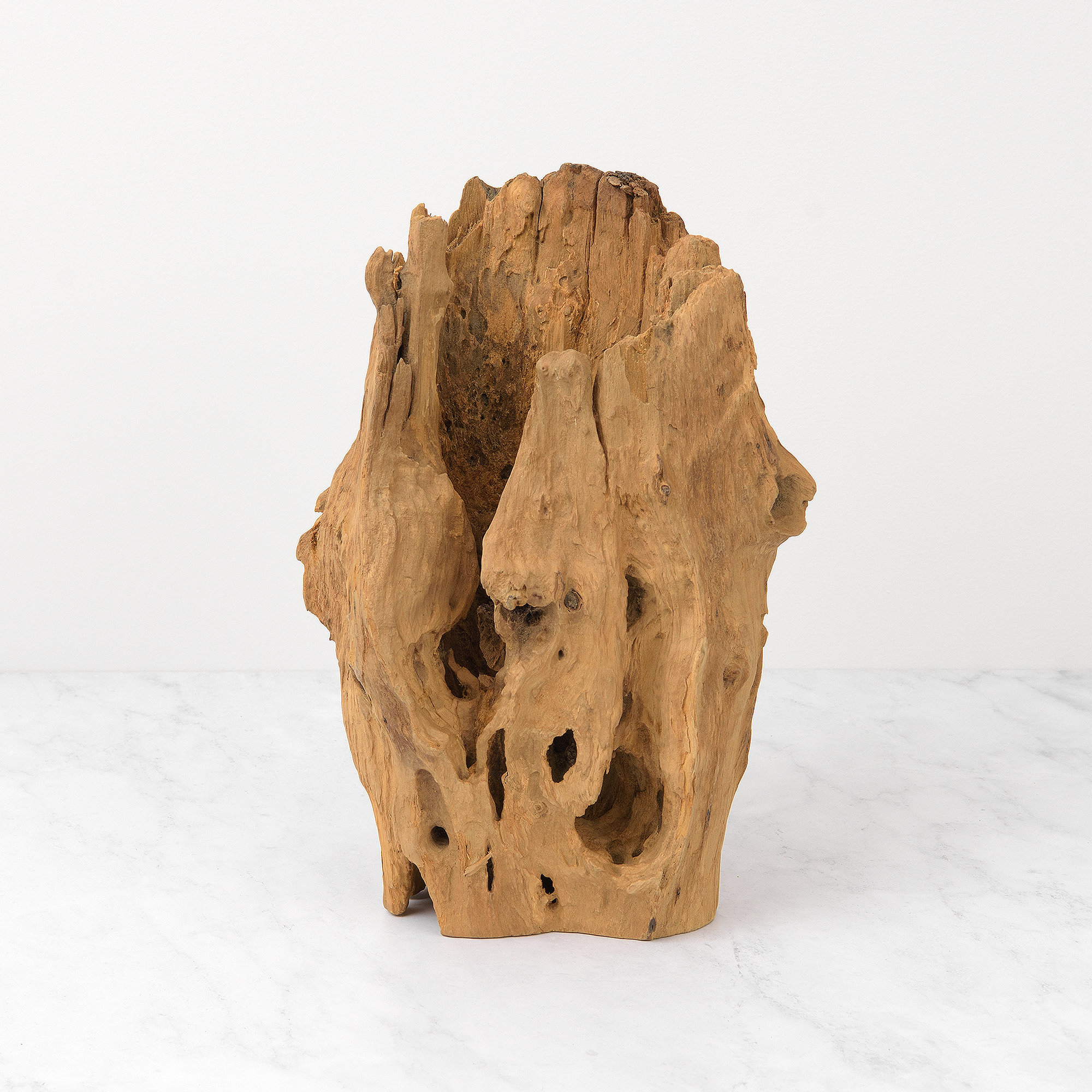 Millwood Pines Augustin Abstract Teak Table Vase Wayfair