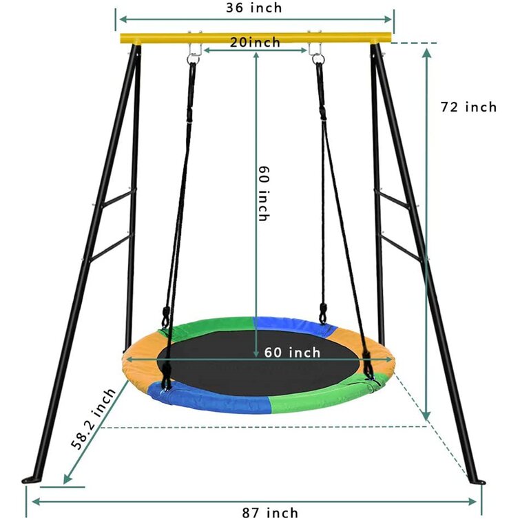 Luna's Elegant Home Saucer Tree Swing And Swing Frame Set & Reviews ...