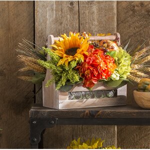 Indoor Faux Floral Harvest Basket