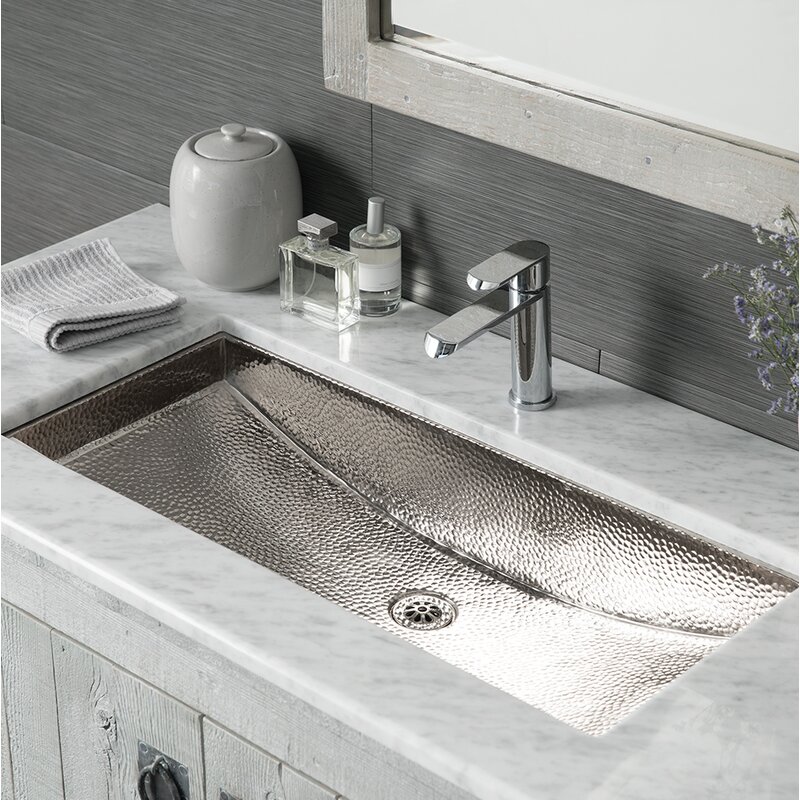 Trough Metal Rectangular Undermount Bathroom Sink