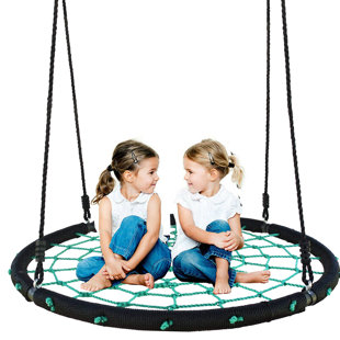 Kids Swing With Easy Hanging Handles Metal Hooks Outdoor Activity Fun Toy 