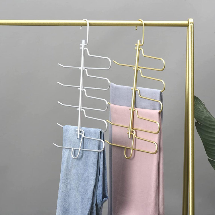 High Quality 5-Layer Closet Rack Space Saving Pants Hangers Clothes Organizer 