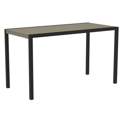 Mod Bar Table Polywood Base Finish Textured Black Top Finish Sand