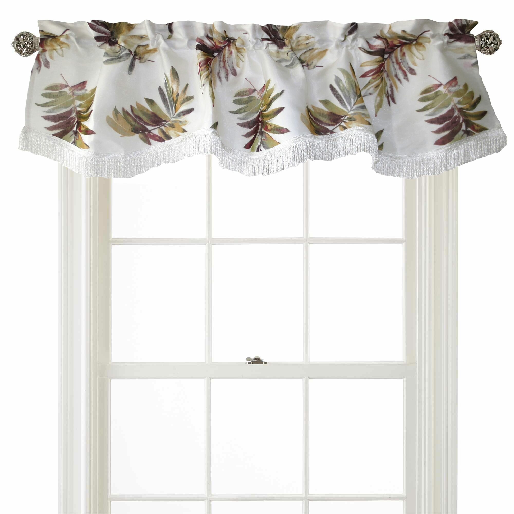 Charlton Home® Kalloo Floral Scalloped 60'' Window Valance | Wayfair