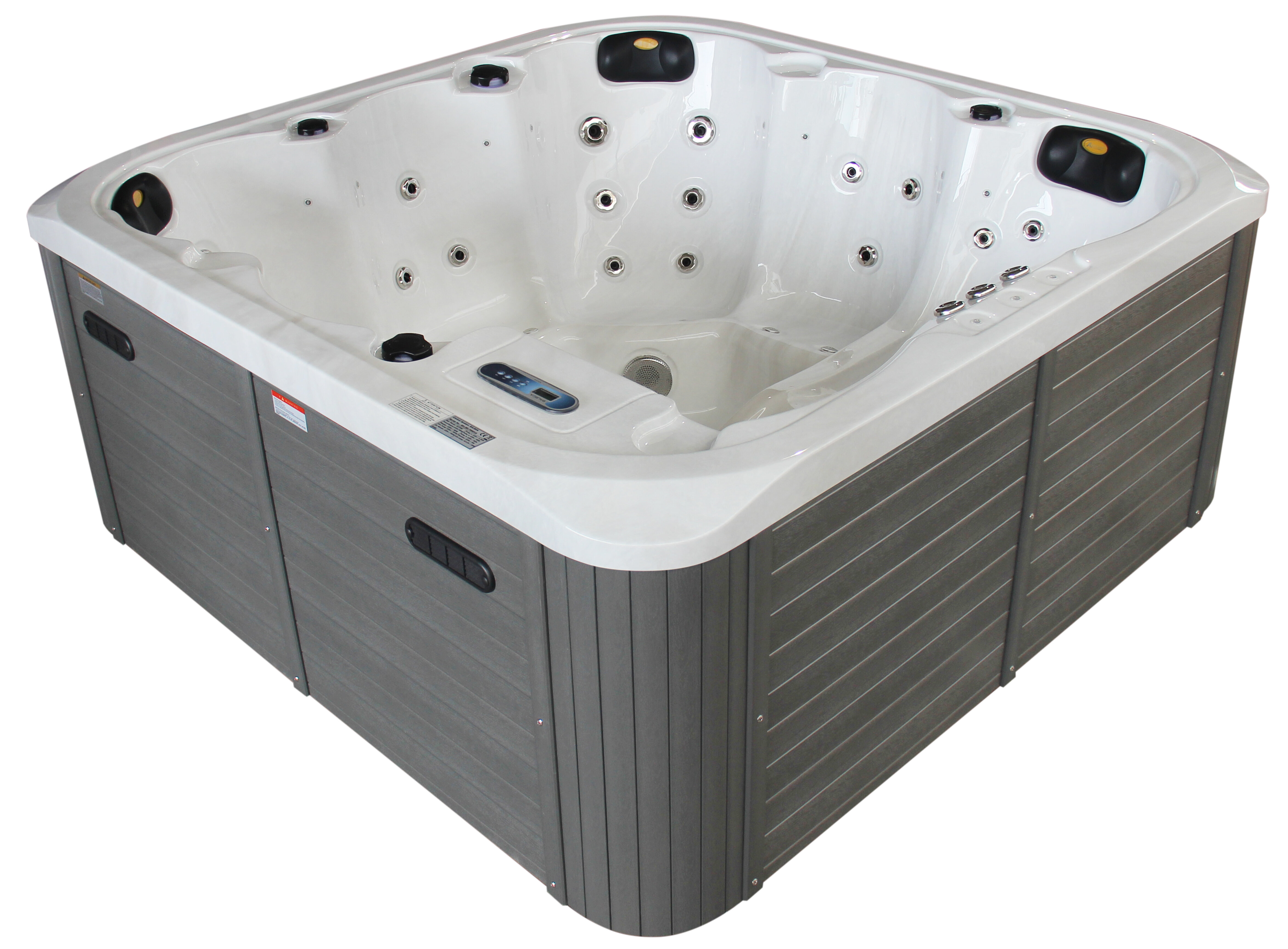 Sol 72 Outdoor Abramson 6 Person 54 Jet Acrylic Square Hot Tub In Gray Reviews Wayfair