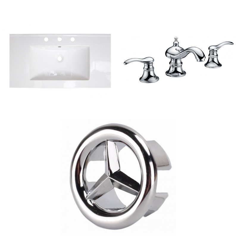 American Imaginations 3 Hole Ceramic 37" Single Bathroom ...