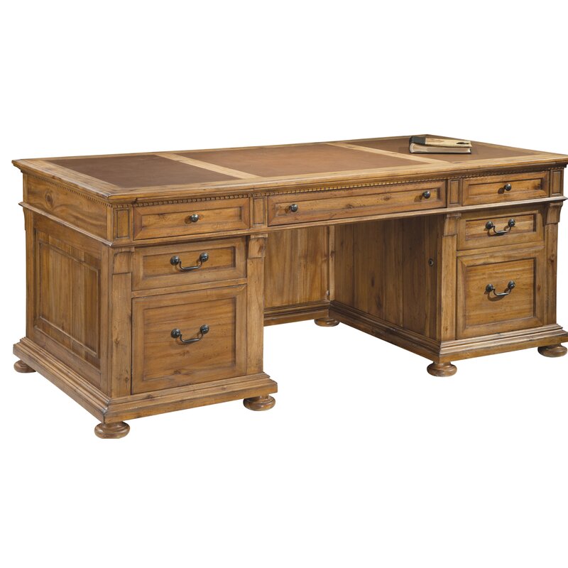 Astoria Grand Chunn Solid Wood Executive Desk Wayfair