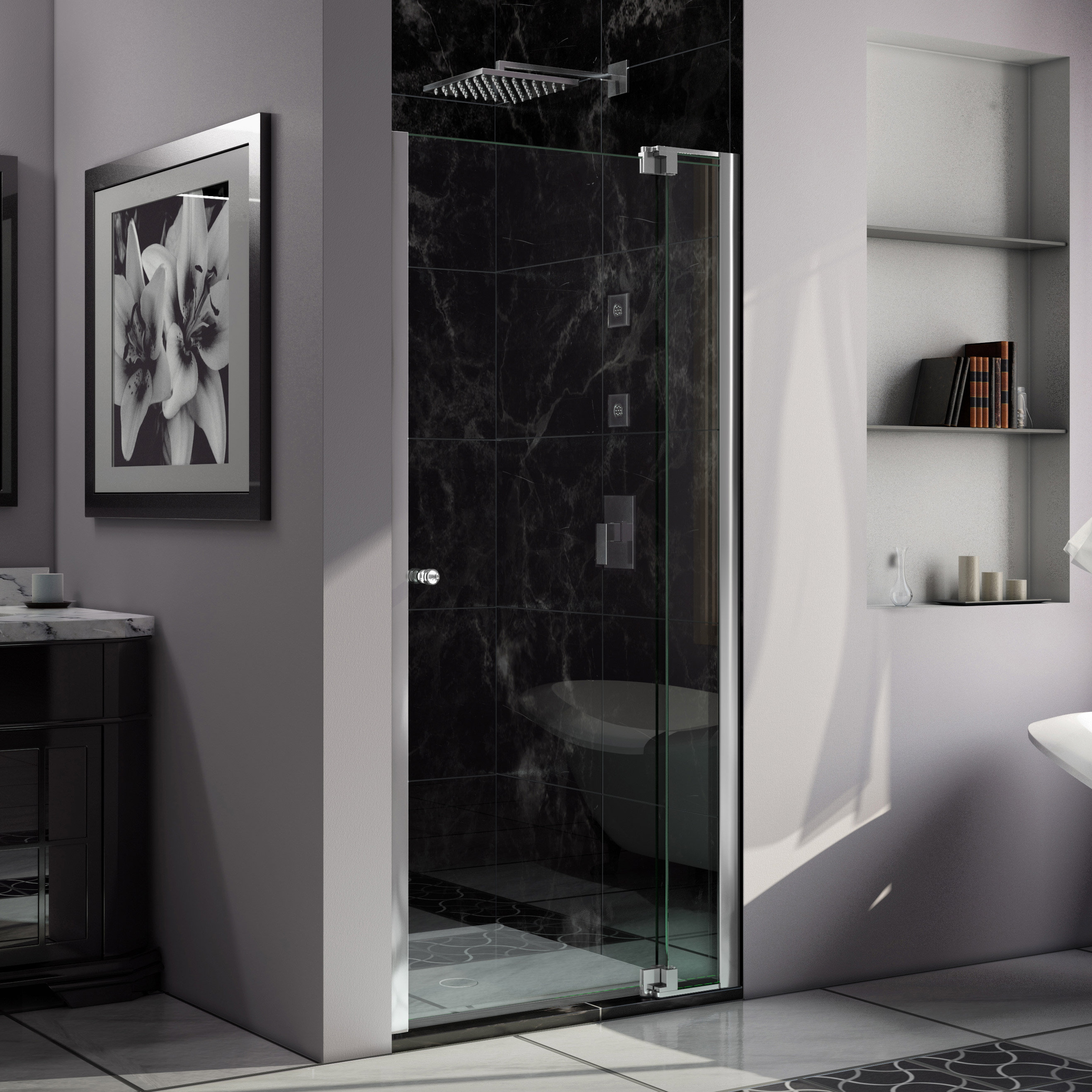 Dreamline Allure 36 W X 73 H Pivot Frameless Shower Door Reviews Wayfair