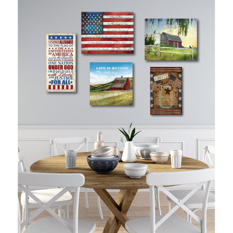 USA - 5 Piece Canvas Gallery Wall Set - Patriotic Gallery Wall Set