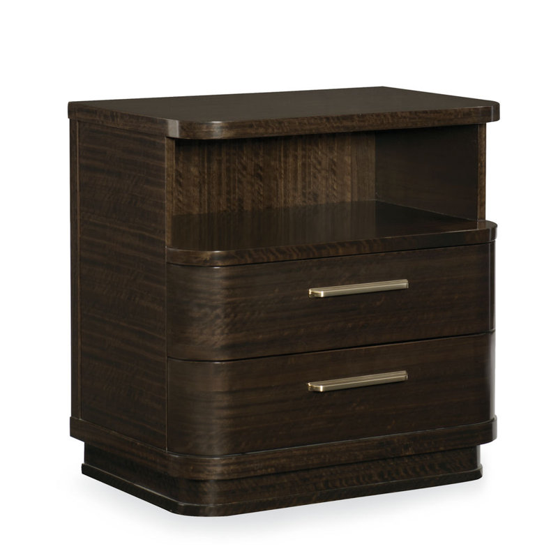 Caracole Modern Modern Streamline 2 Drawer Nightstand In Espresso Wayfair
