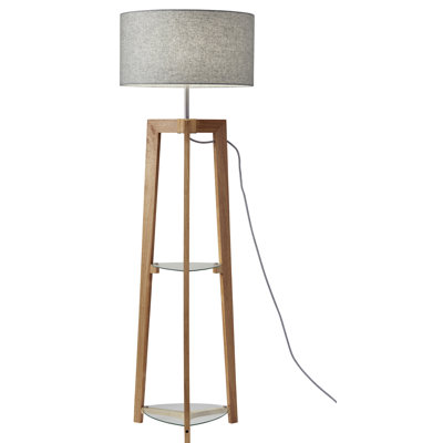 Brayden Studio Shaffer Shelf 60 Floor Lamp Base Color Ash