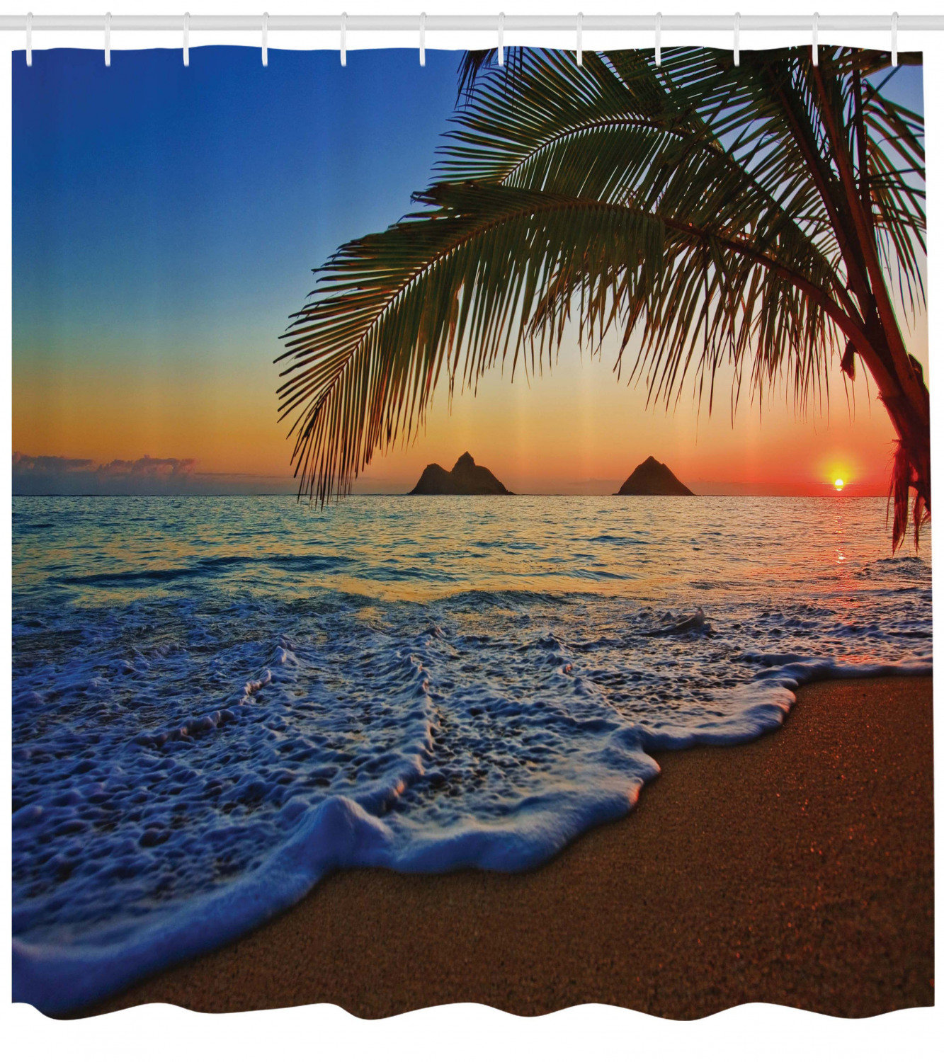 East Urban Home Ambesonne Hawaiian Shower Curtain Pacific Sunrise