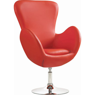 Contemporary Red Swivel Accent Chair Decor+