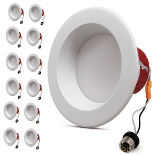 4 Inch Rotatable /10 Watts/750 Lumens/50,000 Hours/Dimmable/cETLus & Energy Star Rated/IC Rated for Insulation Contact Slim Panel Recessed Down Light Warm White 3000K LED Gimbal 32