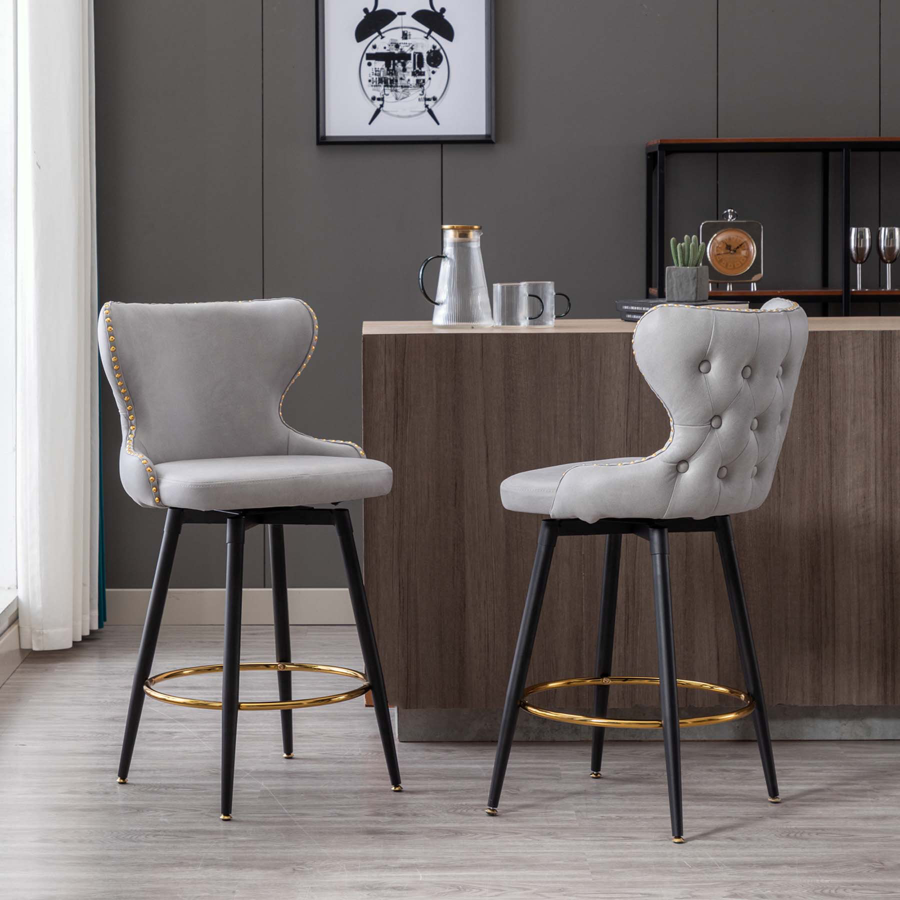 Corrigan Studio® Set Of 2 180° Swivel Bar Stool Chair | Wayfair