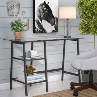 Go to store & view more images Keston Glass Writing Desk by Laurel Foundry Modern Farmhouse