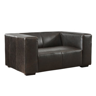 Go to store & view more images Latitude Run Denis Leather Loveseat