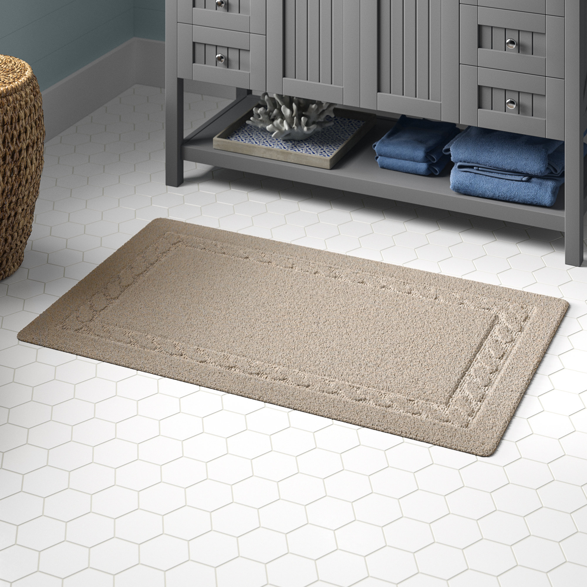 Beachcrest Home Boca Del Mar Rectangle 100 Cotton Non Slip Geometric Bath Rug Reviews Wayfair