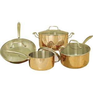 Professional Quality Copper Tri-Ply 8 Piece Cookware Set