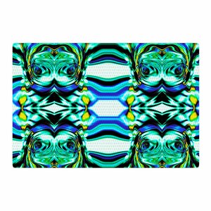 Dawid Roc Inspired By Psychedelic Art 5 Abstract Blue Area Rug