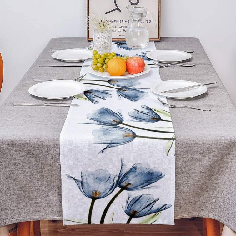 Home Decor Table Linens Blue Table Runner Blue Floral Table Runner