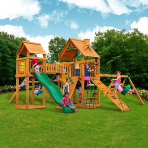 Pioneer Peak with Amber Posts Cedar Swing Set