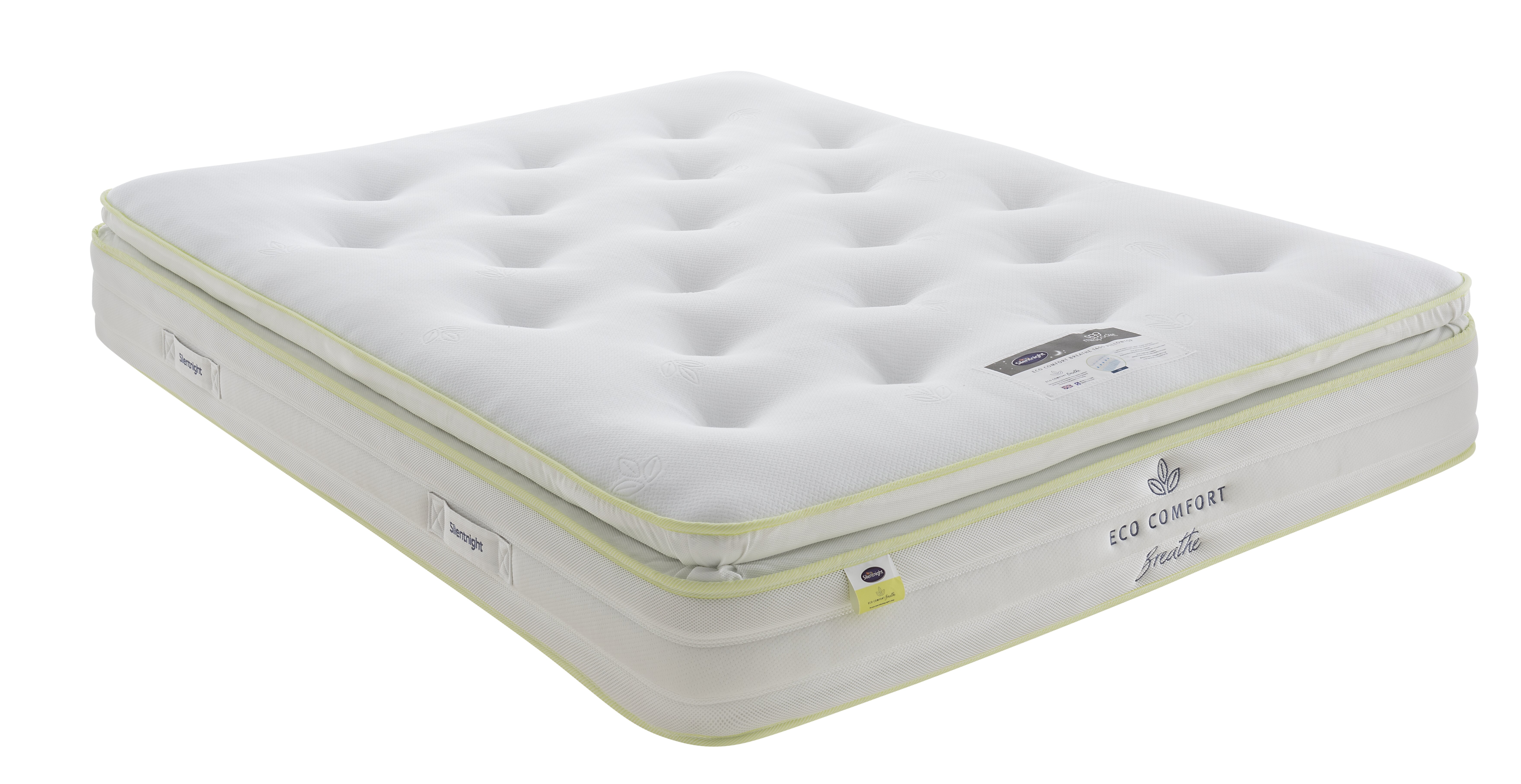 Silentnight Pillowtop Mattress King Quilted Cover Zoned Spring System Medium Firm Eco Comfort Cushioning