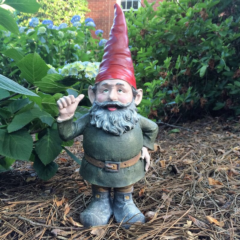 Homestyles Gnomes Of Toad Hollow Rumple The Garden Gnome Thumbs Up