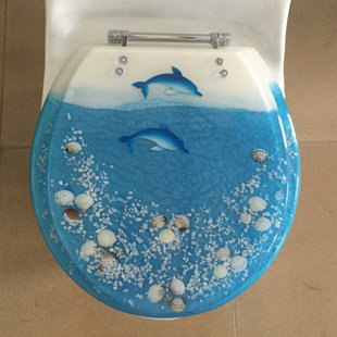 Go to store & view more images Daniels Bath Island of Dolphin Decorative Round Toilet Seat