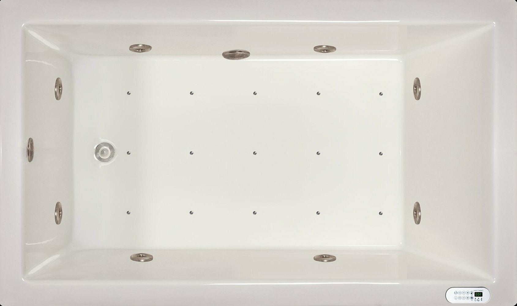 Signature Bath LPI228-C-RD Drop-In Air & Whirlpool Bathtub with Waterfall & Led Lighting Right Drain White