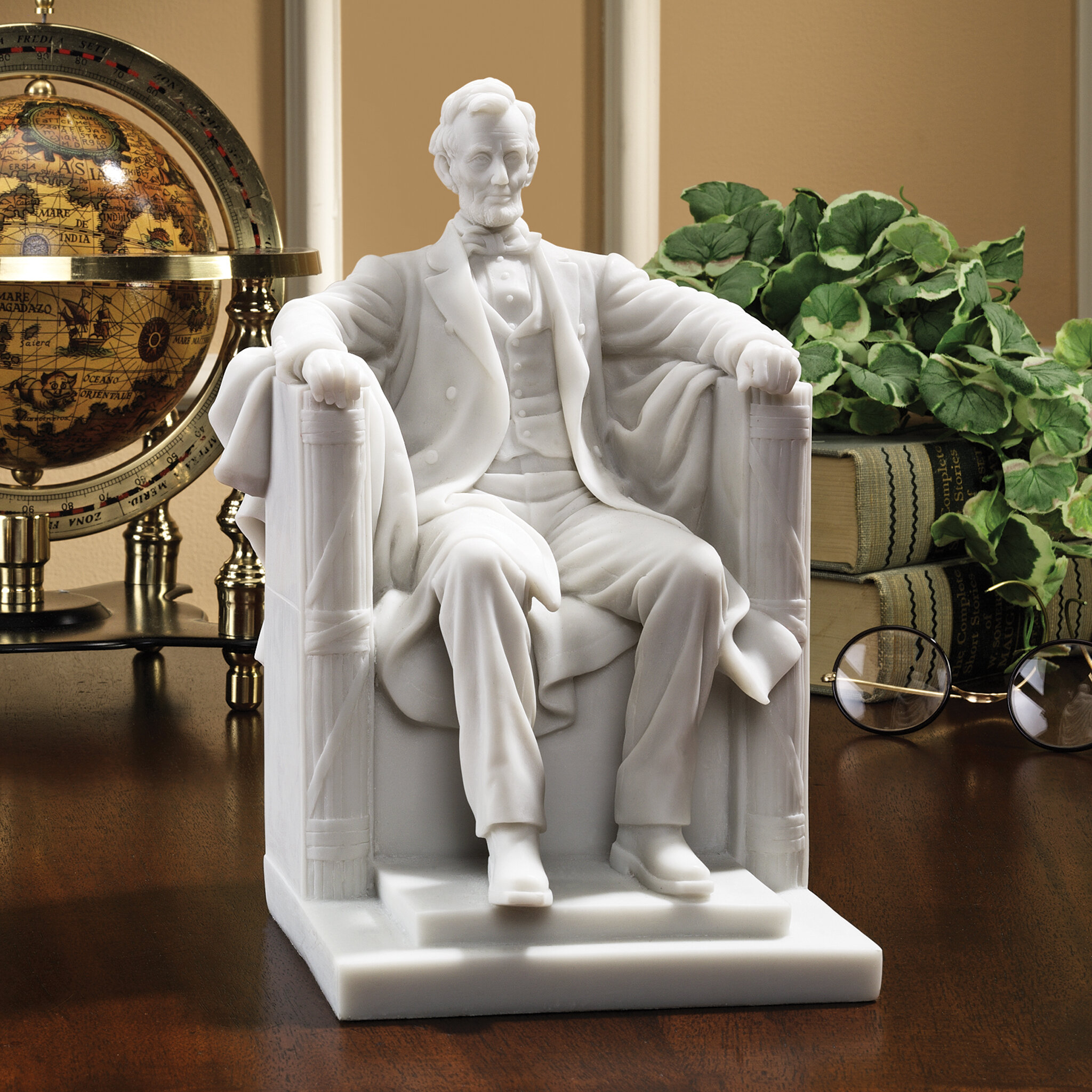Seated Abraham Lincoln Memorial USA Bronze Figurine Miniature Statue 5.25"H New 