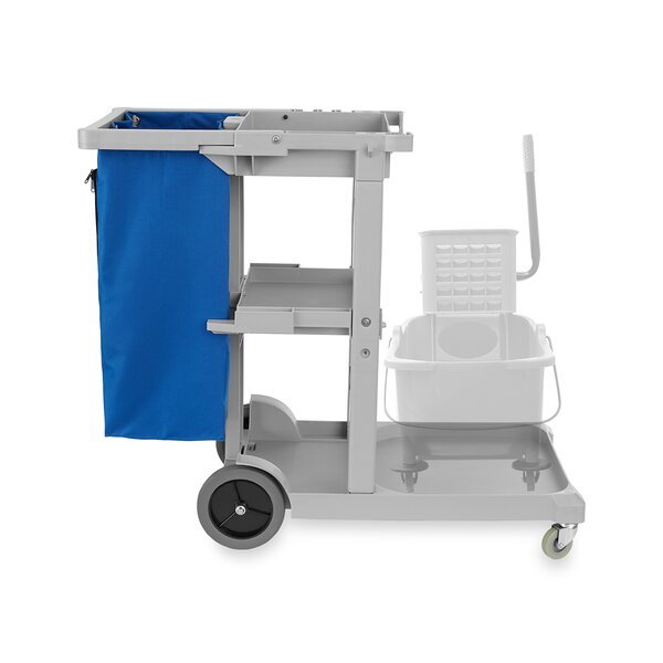 Janitorial Platform Cart 3 Shelf Cleaning PVC With Yellow Vinyl Bag Commercial for sale online 