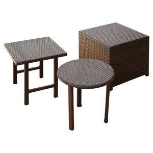 Agamemnon 3 Piece Wicker Side Table Set