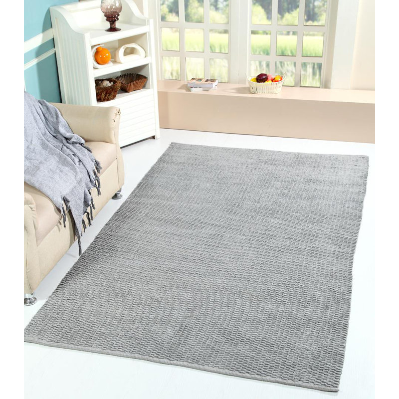 Ebern Designs One Of A Kind Gelman Hand Knotted Gray 5 X 7 6 Cotton Area Rug Wayfair