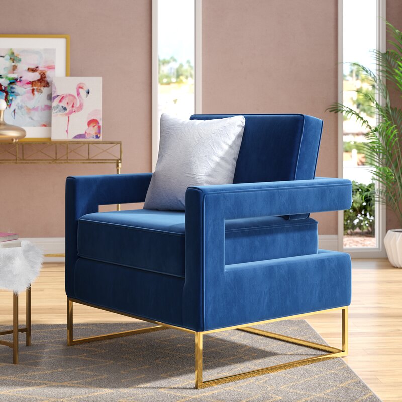 wayfair blue velvet chair