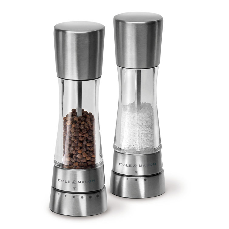 Cole Mason Derwent 2 Piece Salt And Pepper Grinder Set Stainless Steel Reviews Wayfair