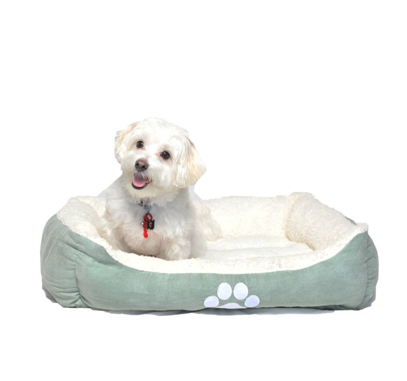 Grey sherpa fleece /"Paw Print/" dog bed fabric 64/" wide