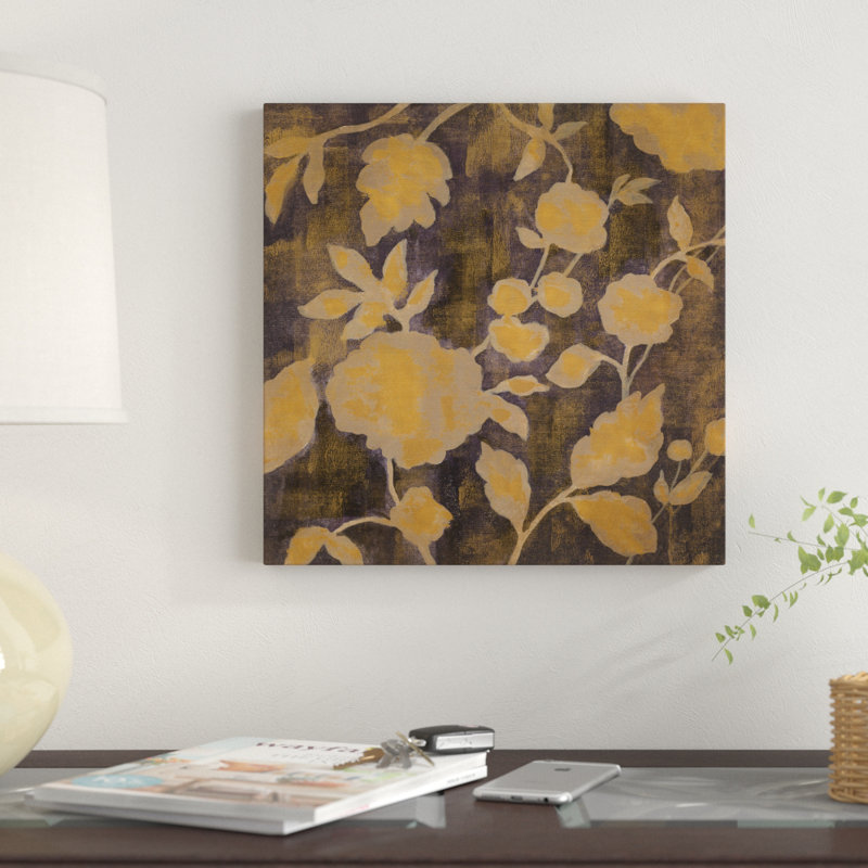 Winston Porter Indigo And Gold Silhouettes Ii Acrylic Painting