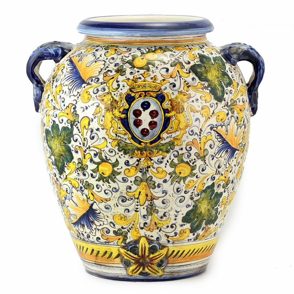 Fleur De Lis Living Auguste Majolica Tuscan Orcio Urn Wayfair Ca