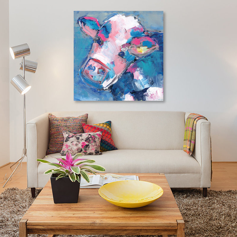 East Urban Home Bessie The Cow Watercolor Painting Print On