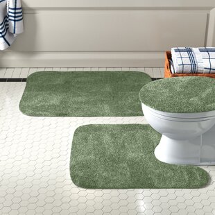 New Non Slip Machine Washable 2 piece Home Hotel Bath Toilet Pedestal Mat Set 