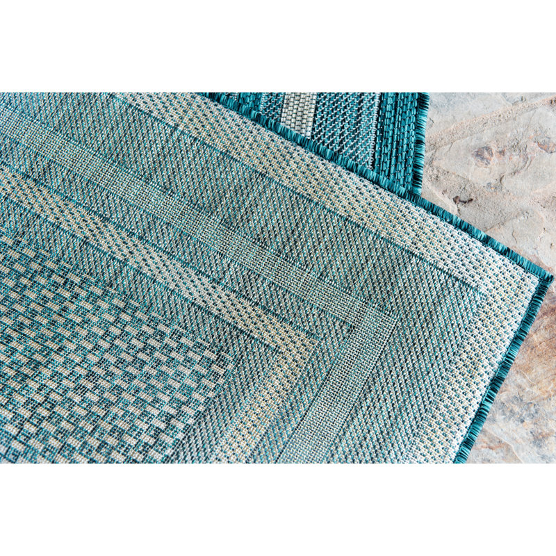 Tollette Teal Indoor Outdoor Area Rug Reviews Joss Main Tollette Teal Indoor Outdoor Area Rug
