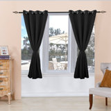 Black Silk Curtains Drapes You Ll Love In 2020 Wayfair