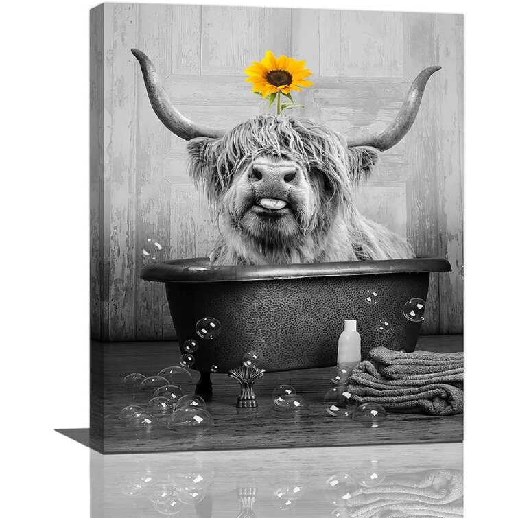 Black and White Cow Canvas Prints Painting Wall Art Picture for Home Decor
