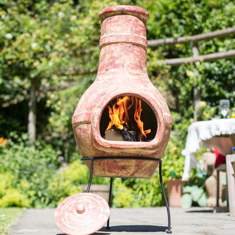 Sol 72 Outdoor Bjorn Clay Wood Burning Chiminea | Wayfair.co.uk