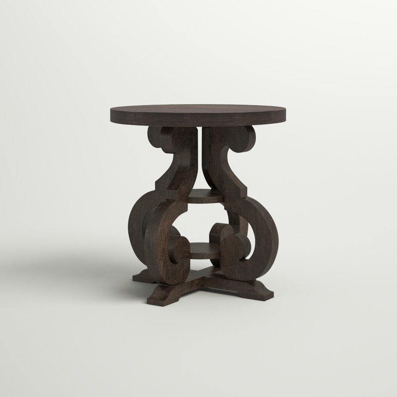  incomplete) Pitcarin Solid Wood Trestle End Table Color: Dark Ash