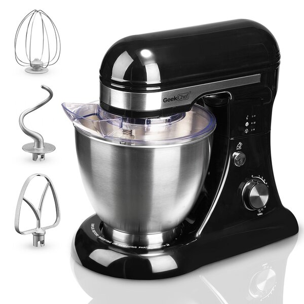 Dough Hooks & Mixer B 6 Speed Stand Mixer with 3 qt Stainless Steel Mixing Bowl 