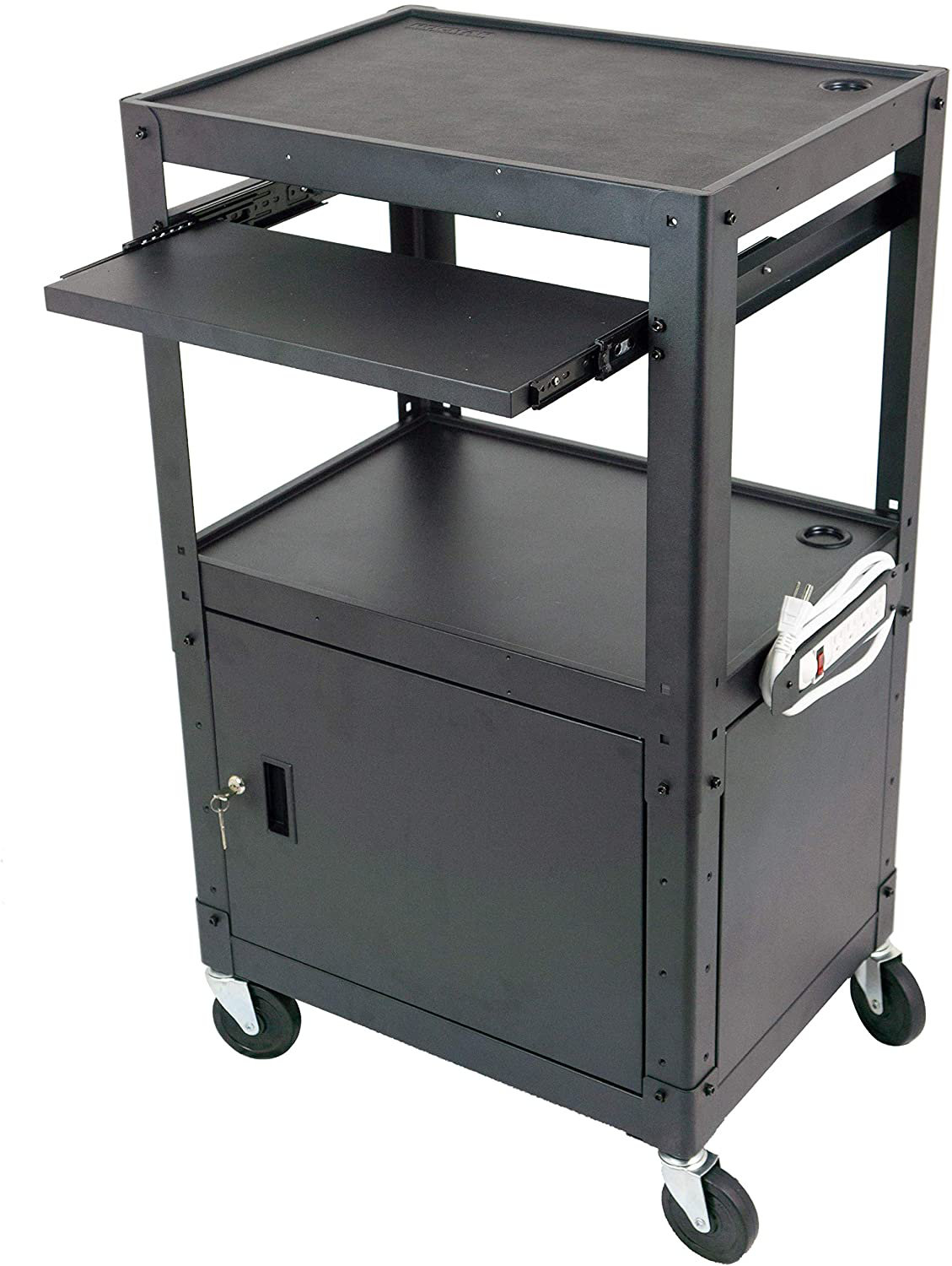 Pochar Av Cart With Locking Cabinet And Power Outlets Wayfair