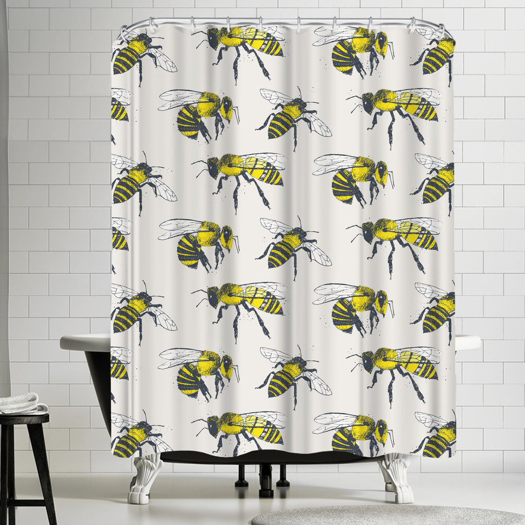 East Urban Home Bees Single Shower Curtain Wayfair